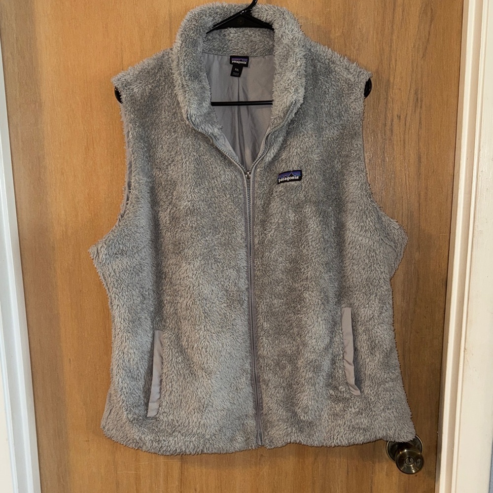 Patagonia Los Gatos Full Zip Plush Fleece Vest Silhouette Pockets Size XXL